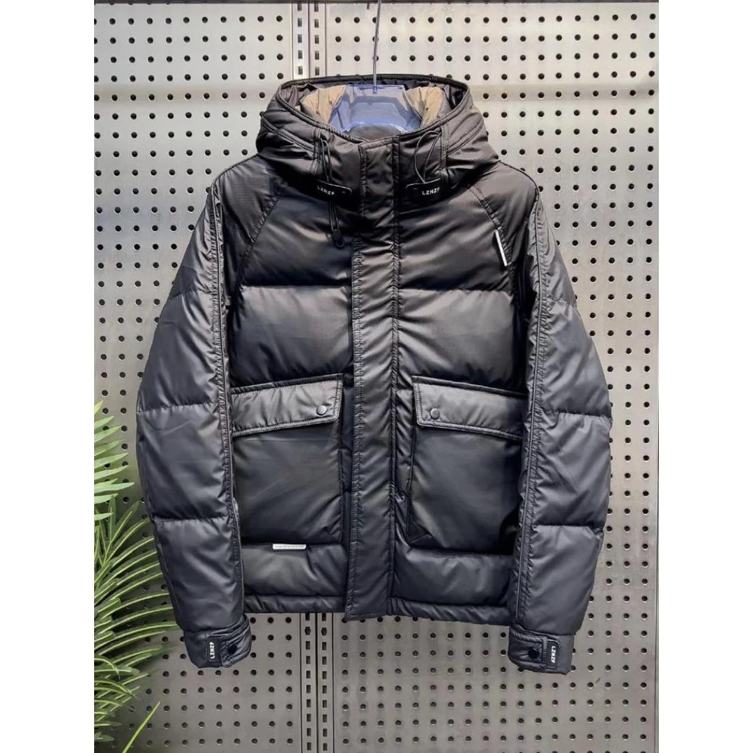 冬季加厚免洗品质服男子韩式多功能修身连帽白鸭品质服防寒保暖夹