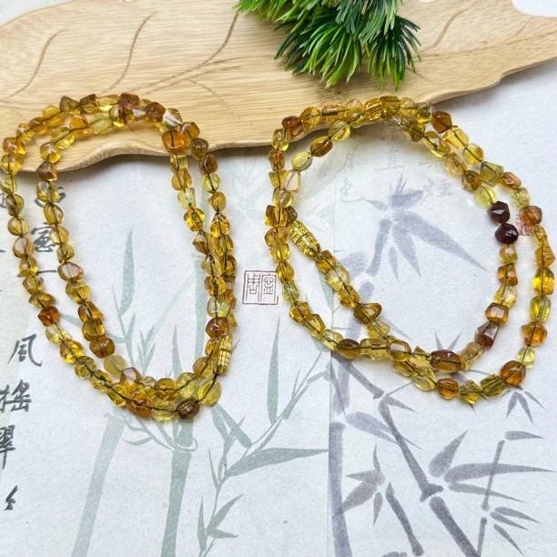 XP153琥珀随形项链6mm+多样性发其一