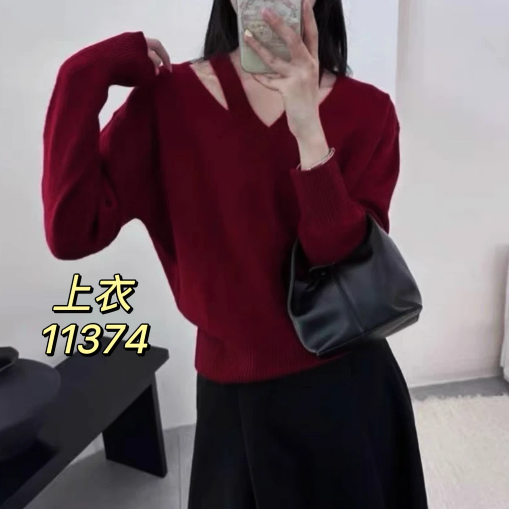 11374（部分无水洗唛，介意慎拍）WANGDAN新款设计感净版针织衫