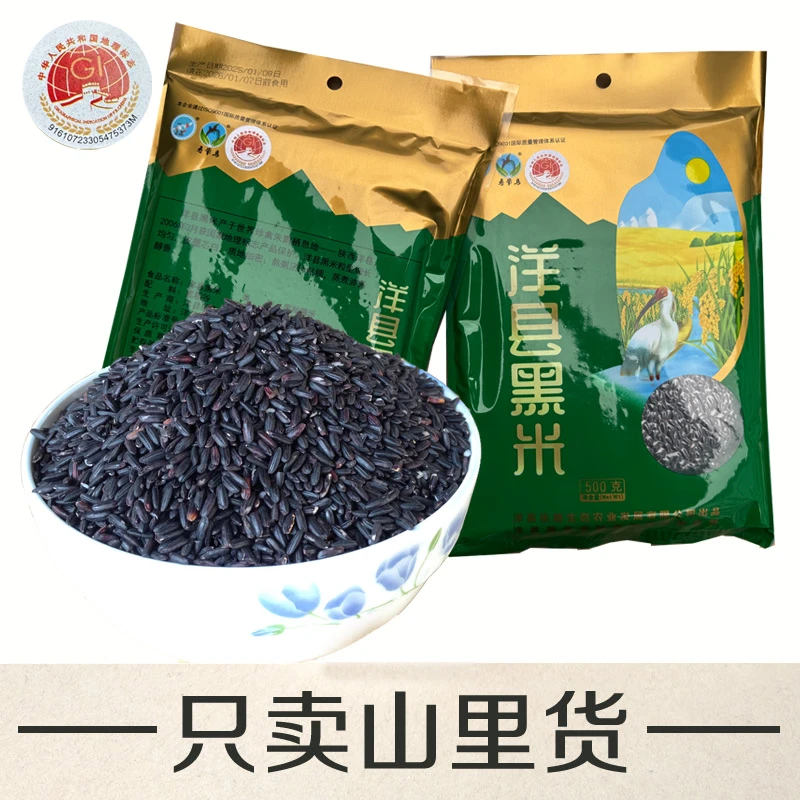 新米陕西汉中特产煲粥煮粥洋县黑米 500克