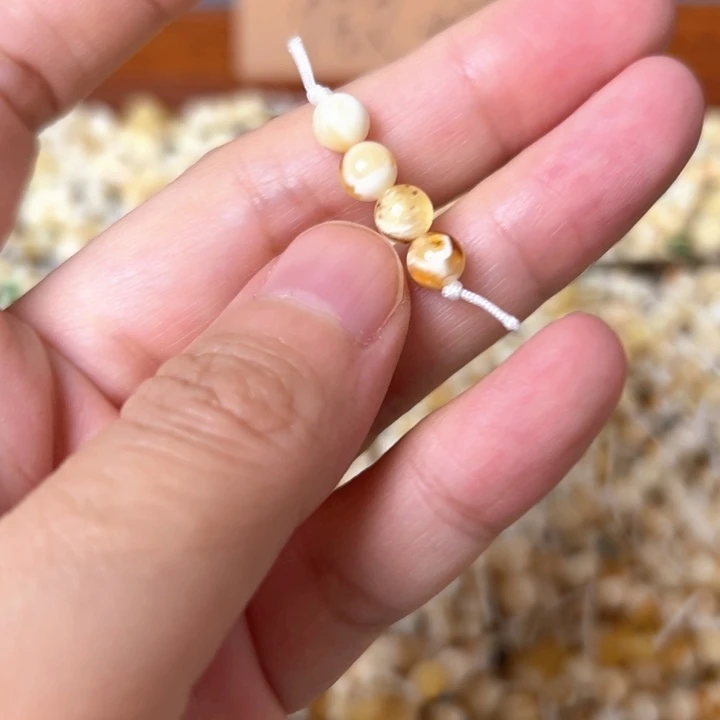 蜜蜡未镶嵌裸石5.6mm一组
