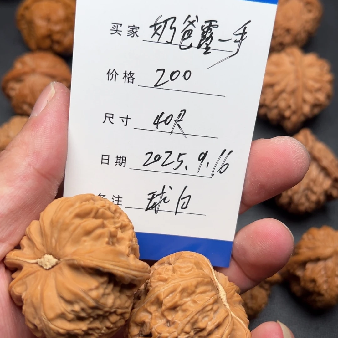 奶***手把件文玩核桃白狮子