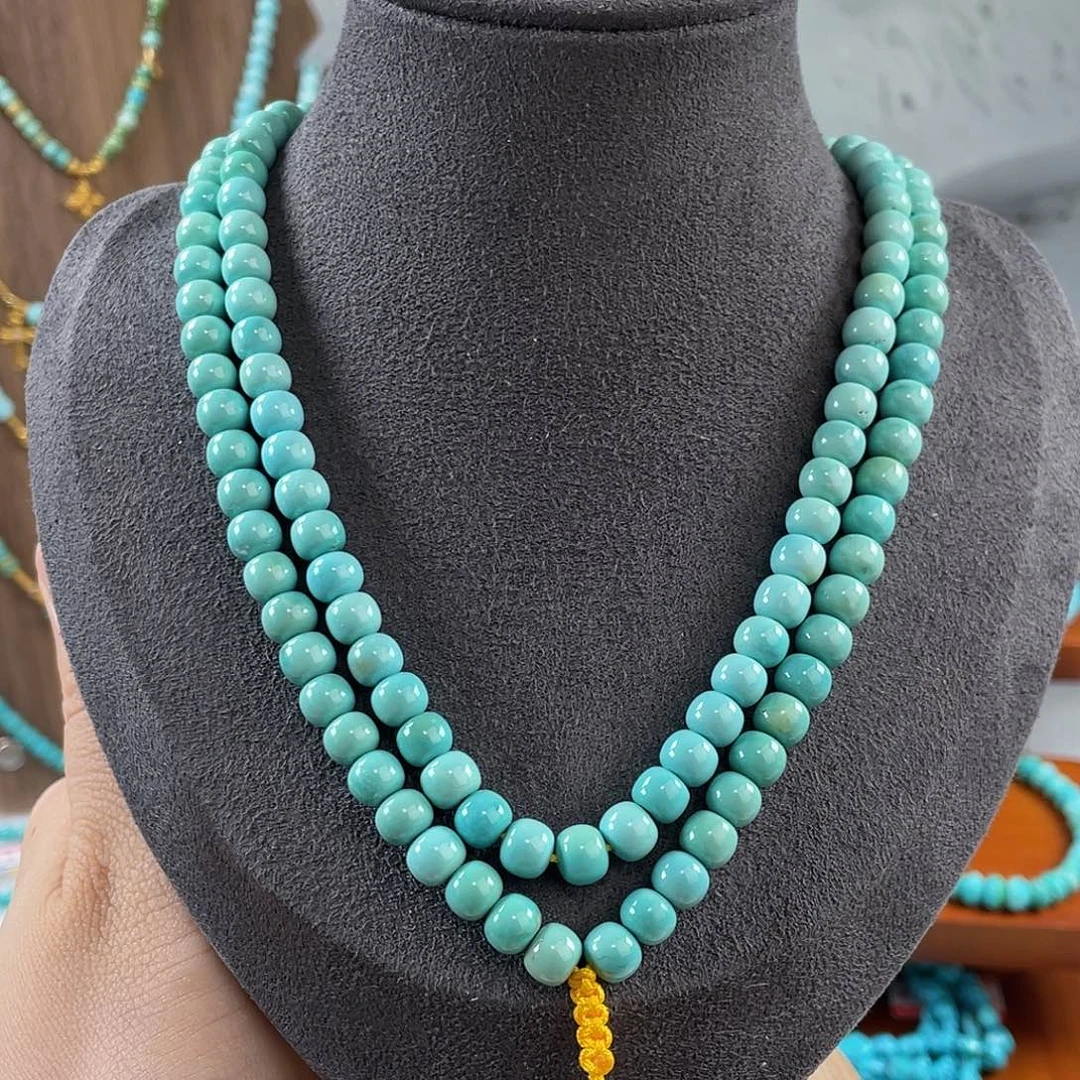 绿松石未镶嵌珠宝半成品瓷釉蒂夫妮蓝108卡6.2