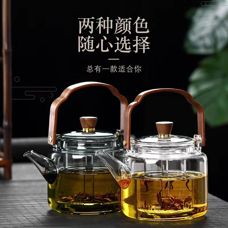 加厚耐高温玻璃茶壶可明火加热煮茶壶家用煮茶壶泡茶壶蒸煮养生壶