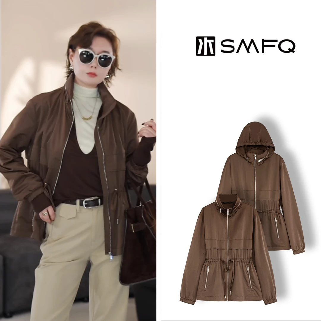 水木夫妻 ”探险家“两穿款 猎装修身收腰抽绳立领通勤风衣外套