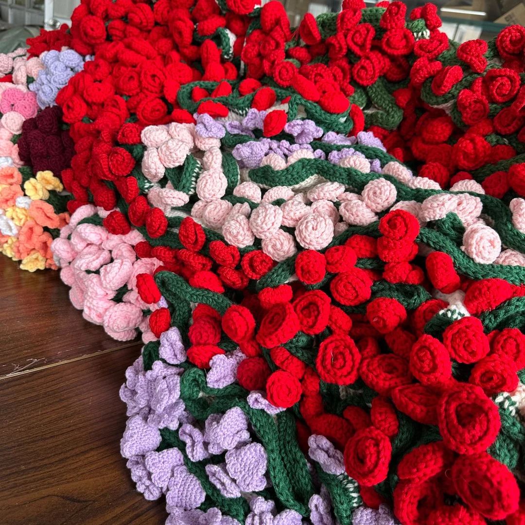 【不是材料包】手工成品玫瑰花束毯子毛毯手捧花直径玫瑰花毯子现货