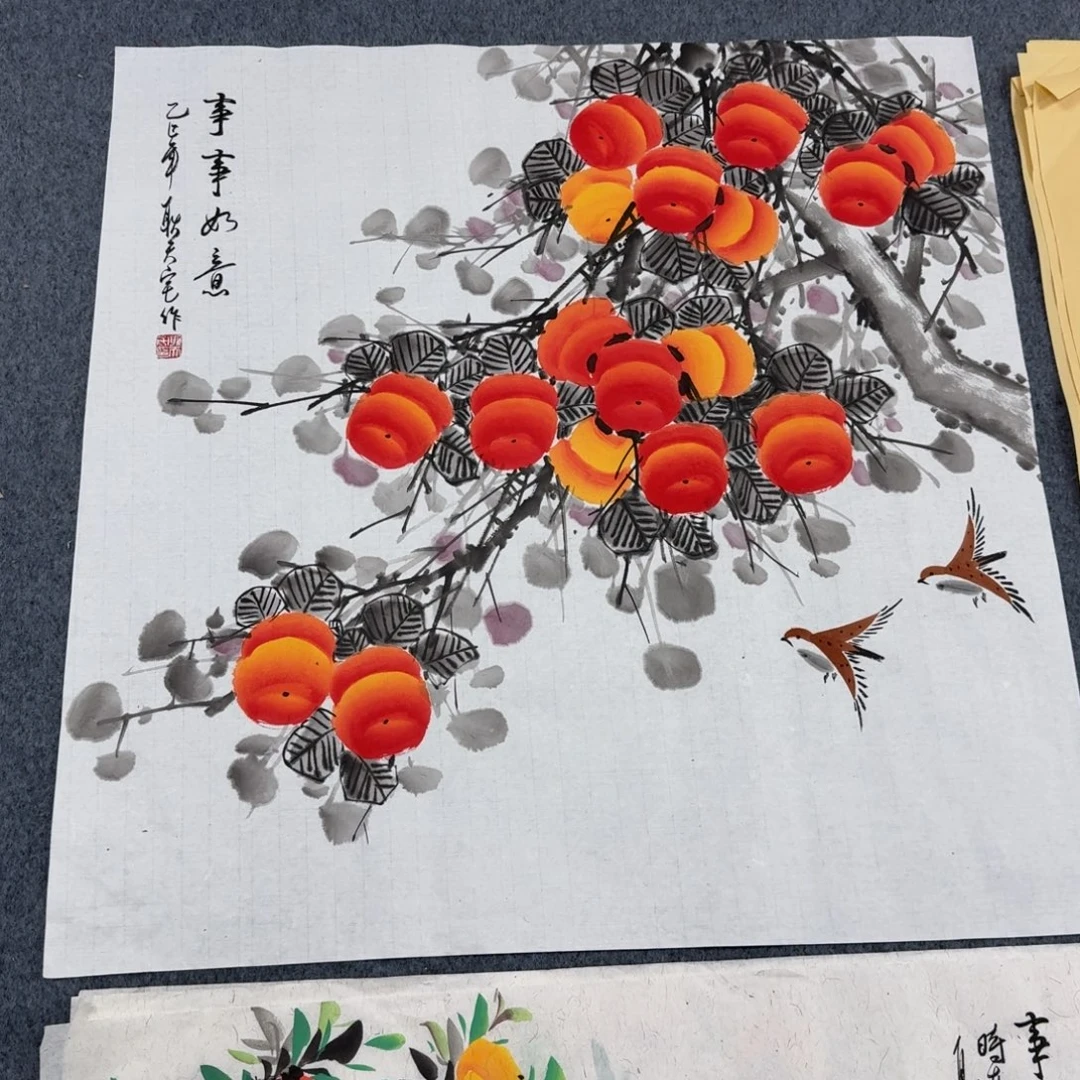 送***走国画四尺斗方70X70纯手绘作品