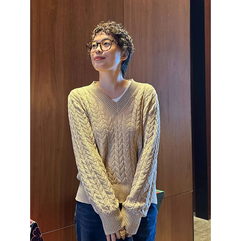 【经典绞花设计】LIYV领麻花针织衫