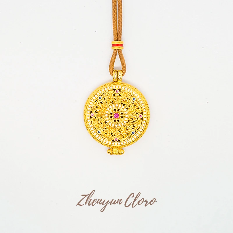 合金项链 金镶钻镂空花纹项链 AD45001