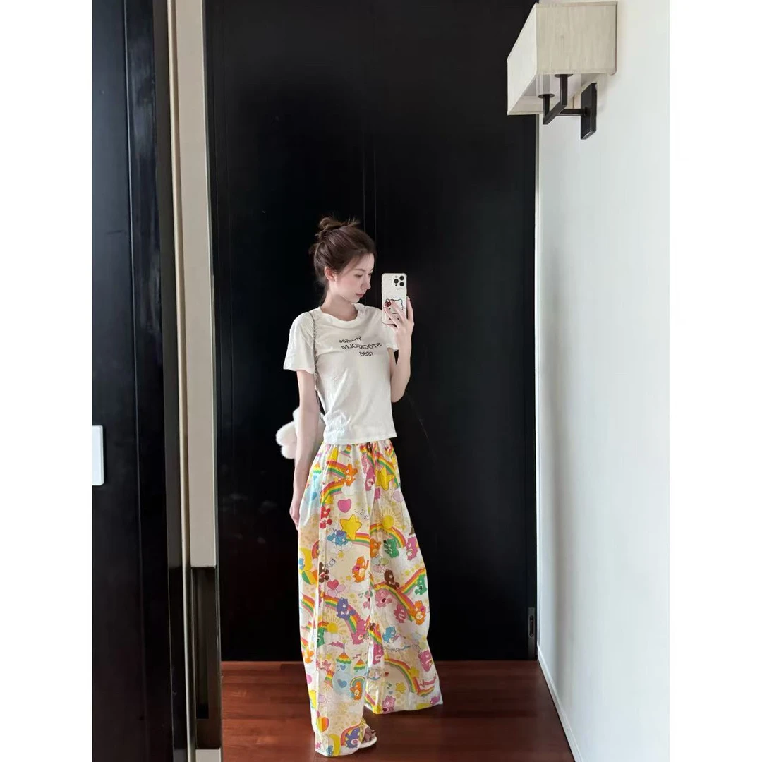 【Cikky定制】简约风穿搭印花设计感上衣➕春夏季新款宽松休闲长裤