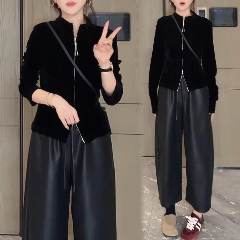 潮流ins风纯色长袖外套女2025秋季新款高级感小众设计感洋气上衣