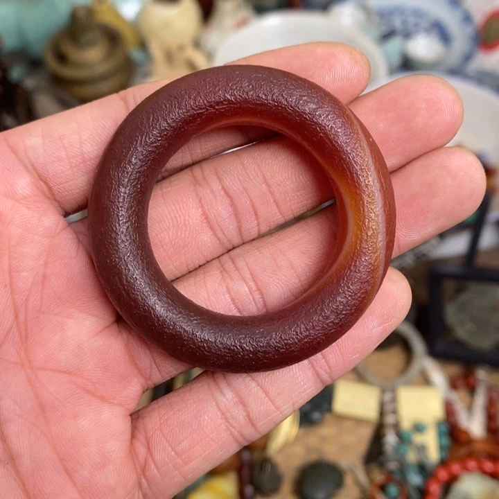 玛瑙/玉髓合金颈饰玛瑙环 摆件 微瑕