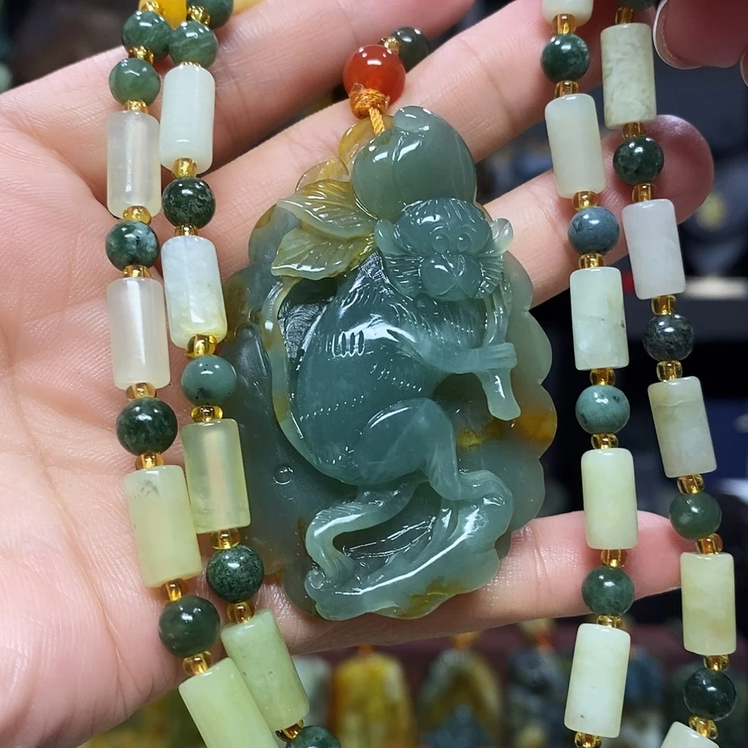 未镶嵌岫玉挂件吊坠项链