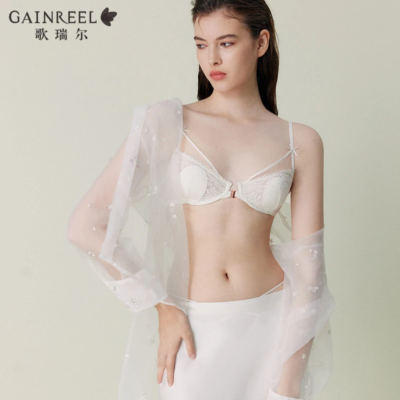 歌瑞尔2025前扣文胸禁欲系性感蕾丝内衣薄款美背显瘦透气兔耳杯