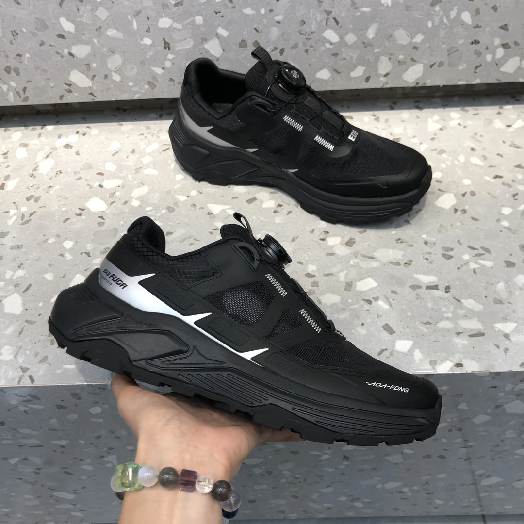 户外休闲运动鞋男鞋黑色厚底鞋子百搭男鞋低帮透气舒适夏季男士