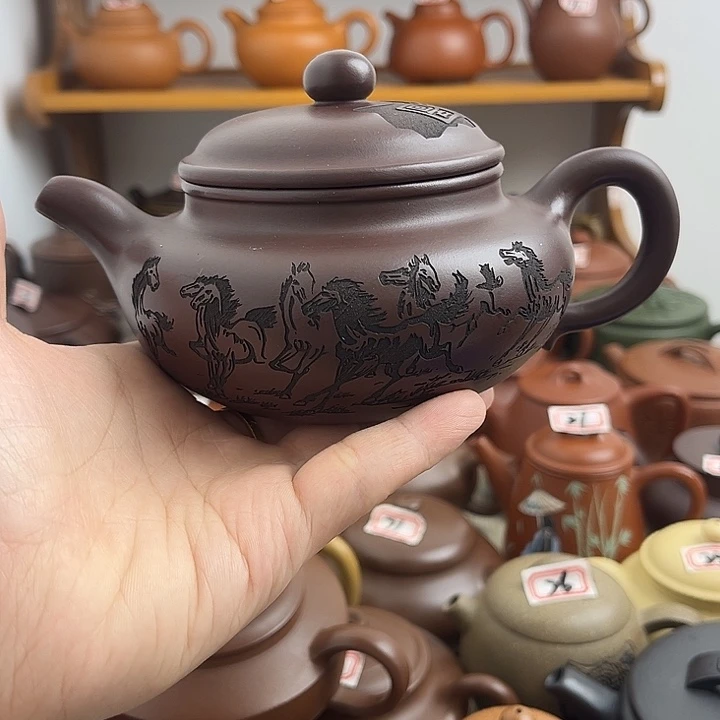 雄***海茶壶紫砂宜兴紫砂微瑕
