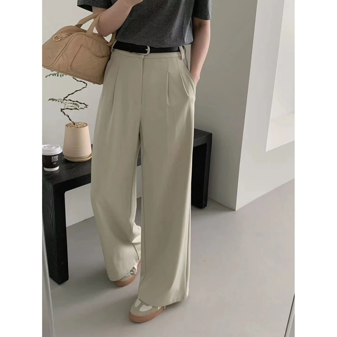 【玛莎】休闲裤百搭西装直筒裤显瘦薄款阔腿裤简约长裤1165#
