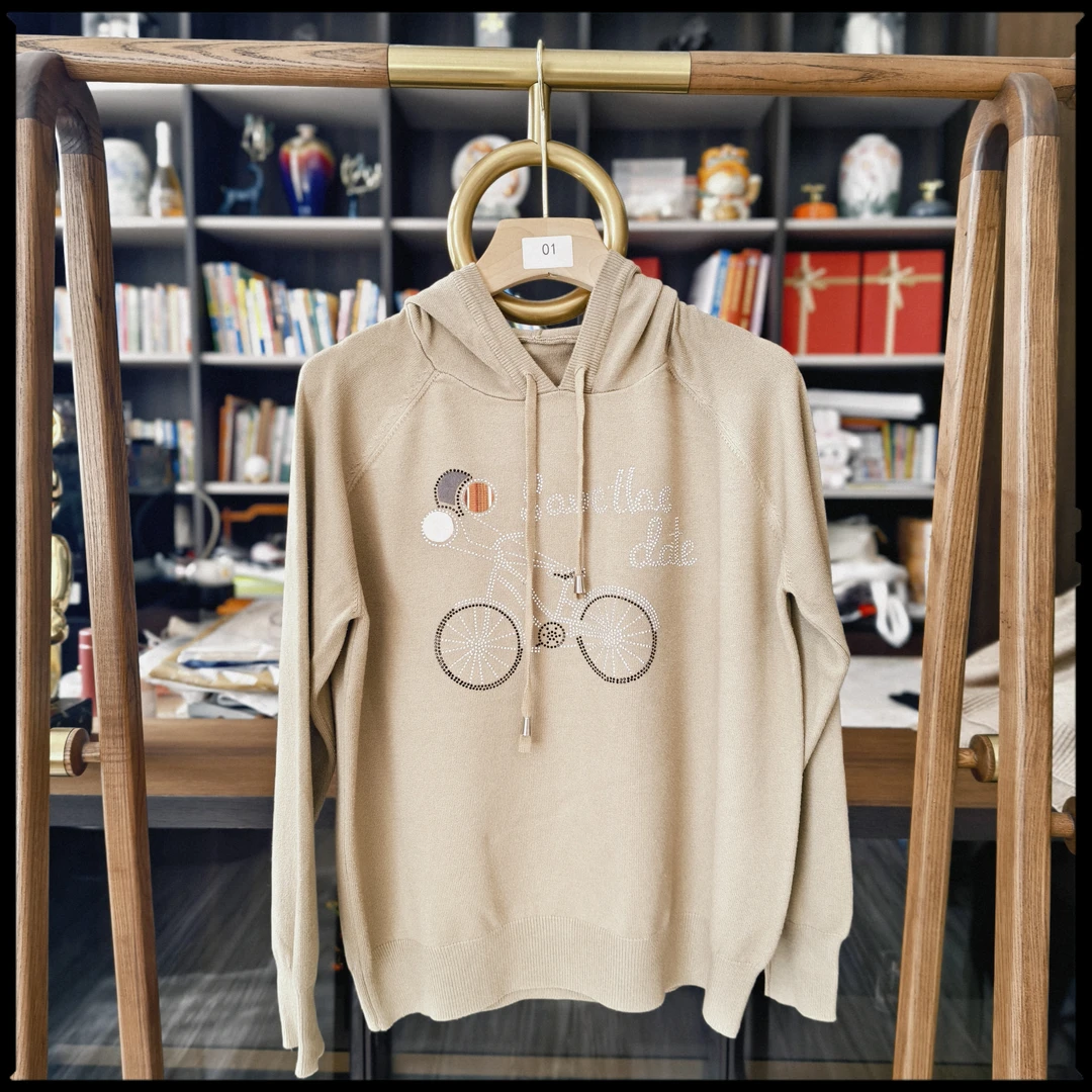 纯色针织帽衫卫衣