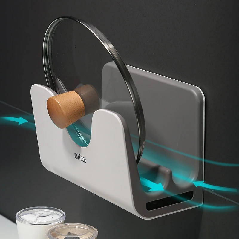 锅盖架壁挂式放菜板砧板案板免打孔厨房置物架子坐式台面收纳神器