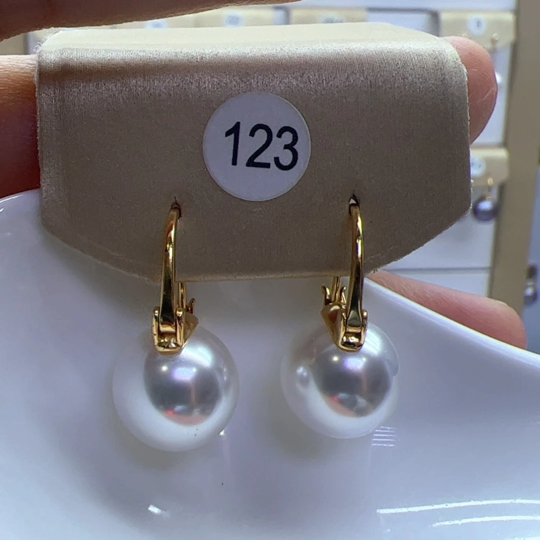 银S925镶嵌淡水珍珠耳饰