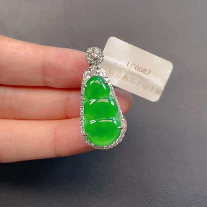 翡翠银S925镶嵌吊坠(不含链)