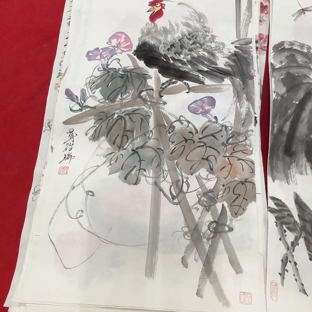 国画花鸟的翅膀是一个