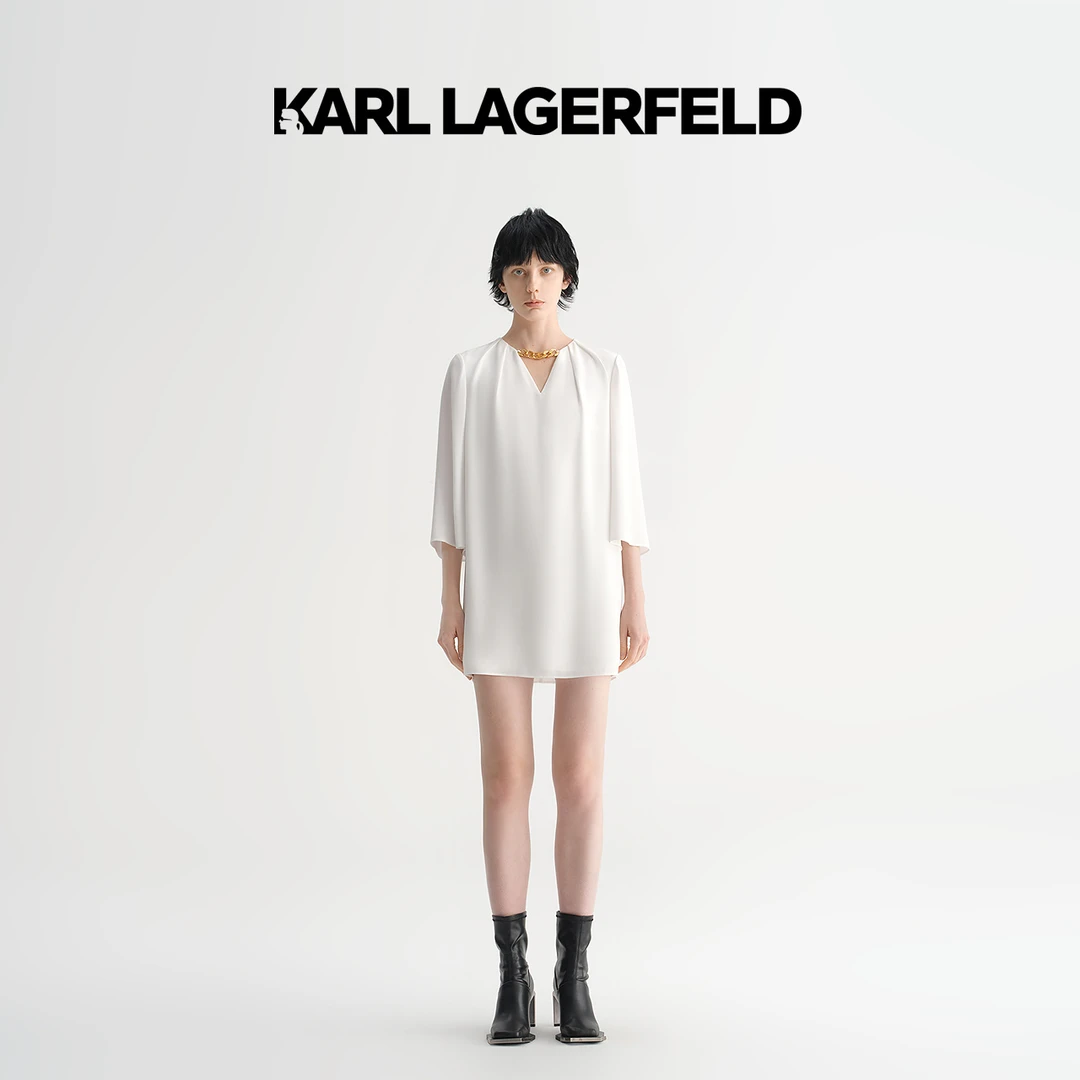 【臻享】KARL LAGERFELD卡尔拉格斐新款V领连衣裙老佛爷231L1305