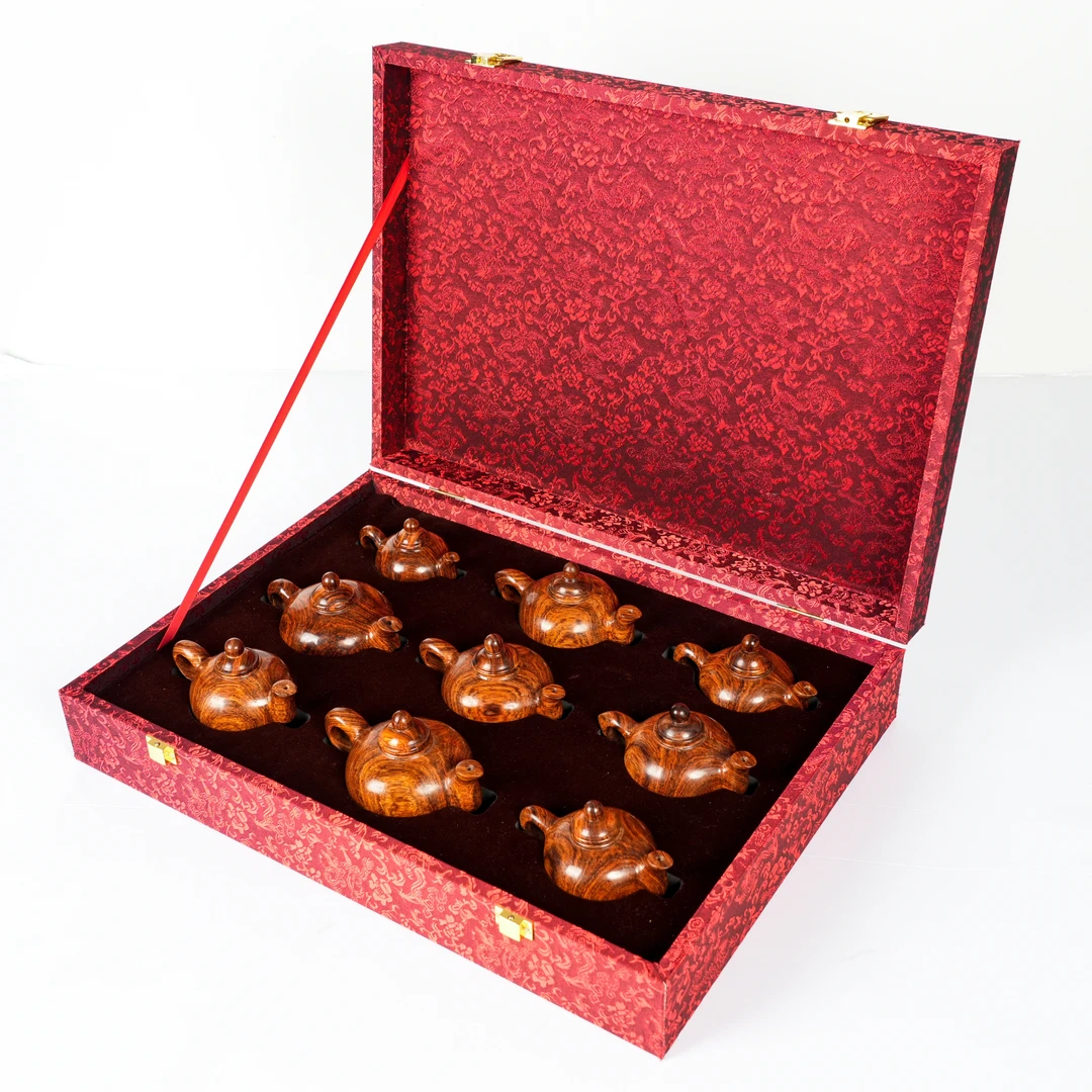 黄花梨小壶九件套|黄花梨（降香黄檀）国标红木|HA0305