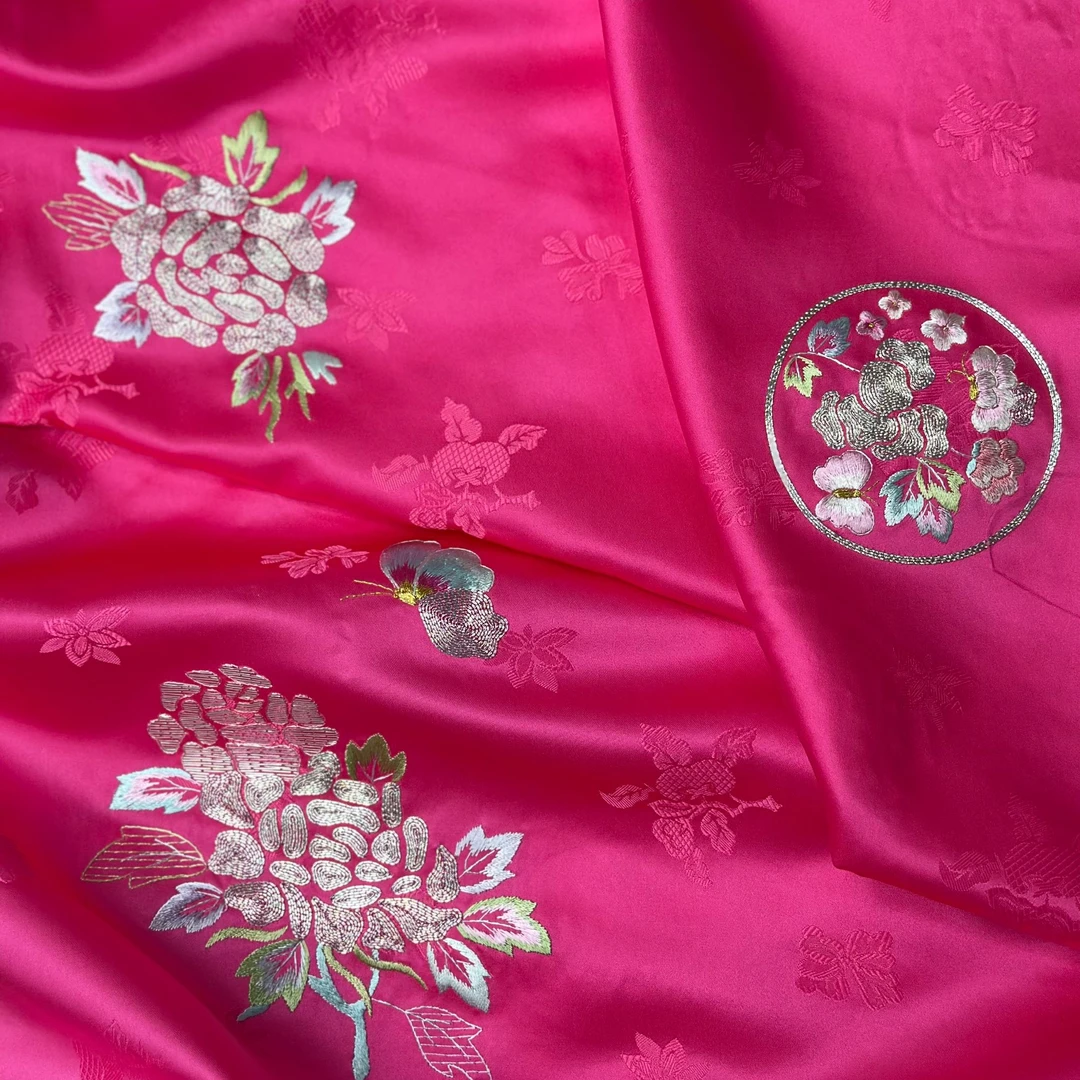 高定混纺 面料苏州手工刺绣 成衣定制面料