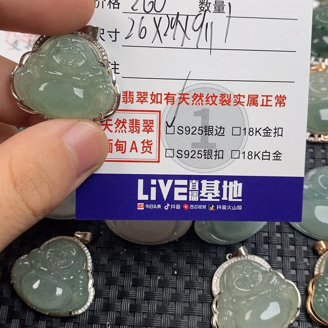 翡翠银S925镶嵌颈饰