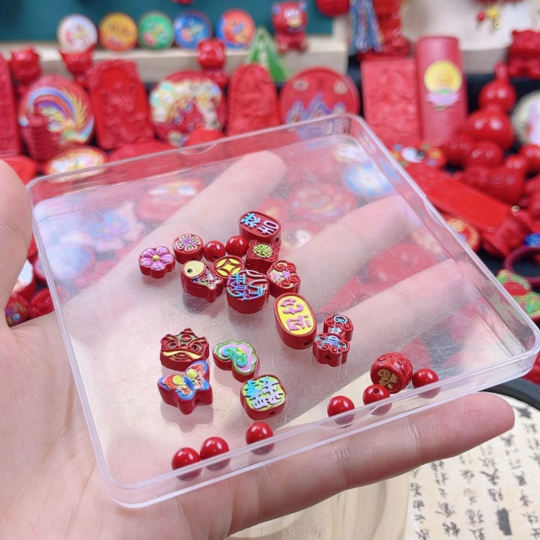 归***·天然辰砂含辰砂工艺品彩绘多宝手串