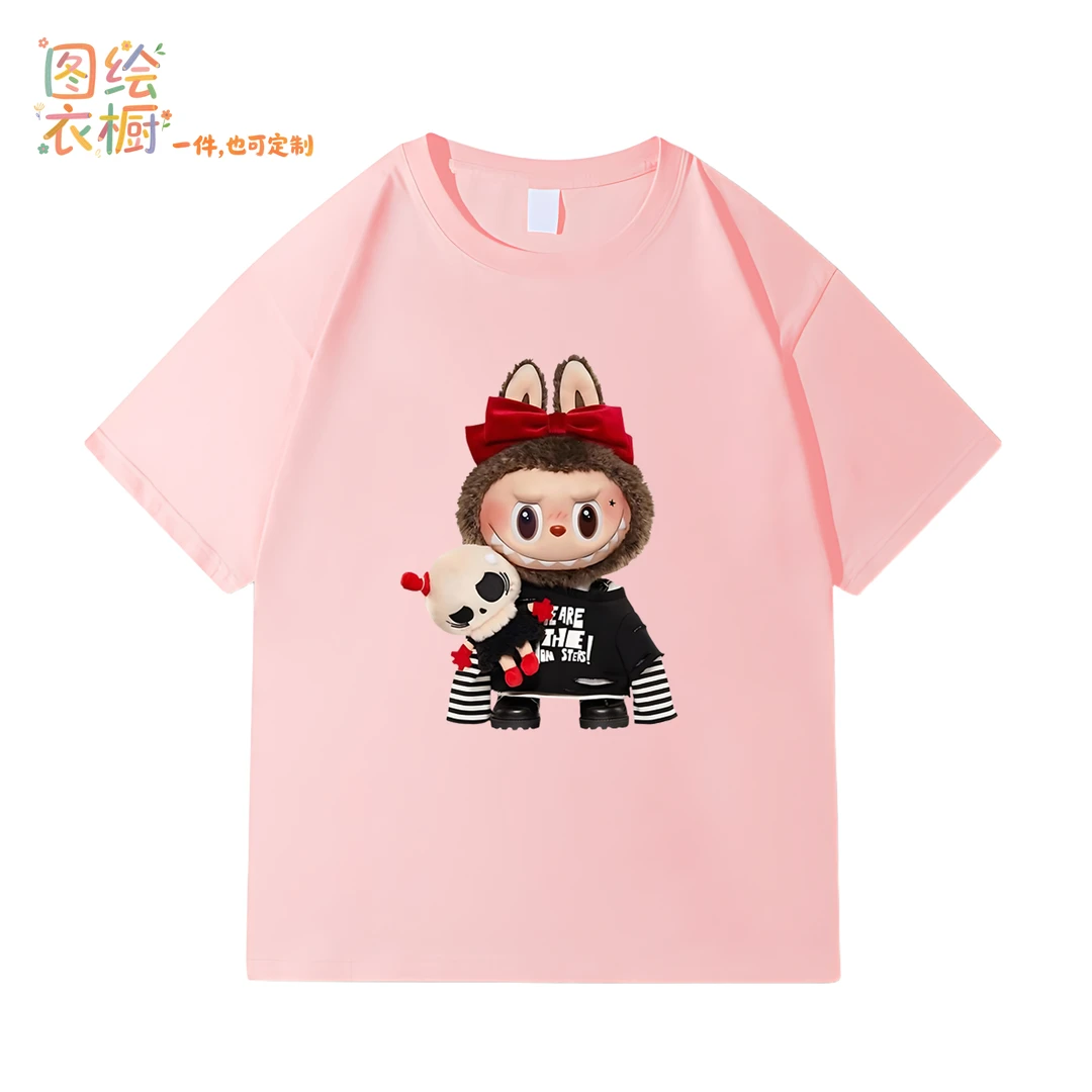 泡泡2025夏季新品玛特拉布布labubu周边谷子短袖t恤男女宽松上衣