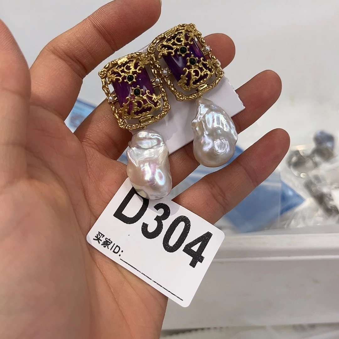 淡水珍珠耳饰合金