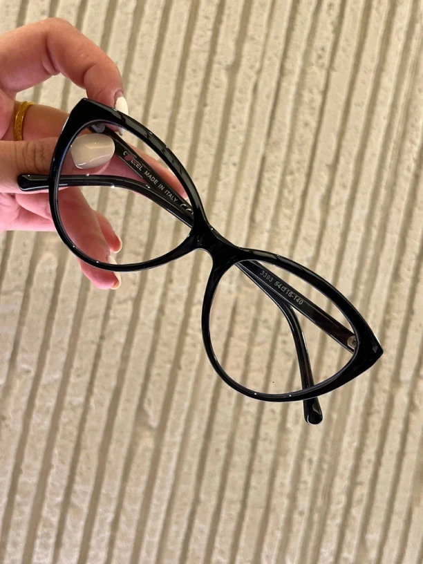 明星网红博主同款3393黑色猫眼眼镜