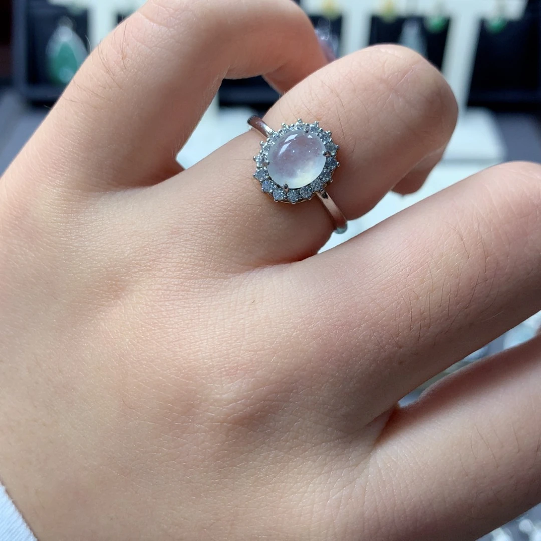 翡翠银S925镶嵌挂件