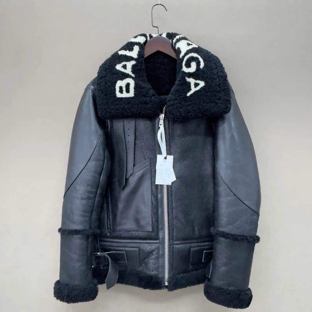 99新 Balenciaga/巴黎世家 羊皮夹克 34码 ys001434