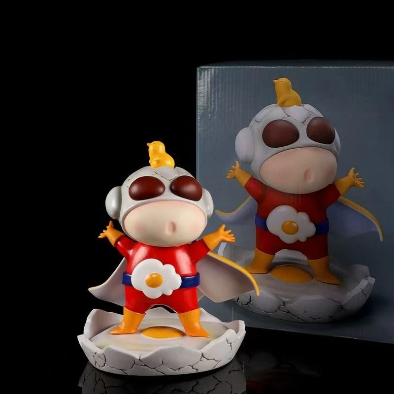 蜡笔小新 咸蛋超人小新 23cm纯实心手办带精美彩盒包装礼物潮玩