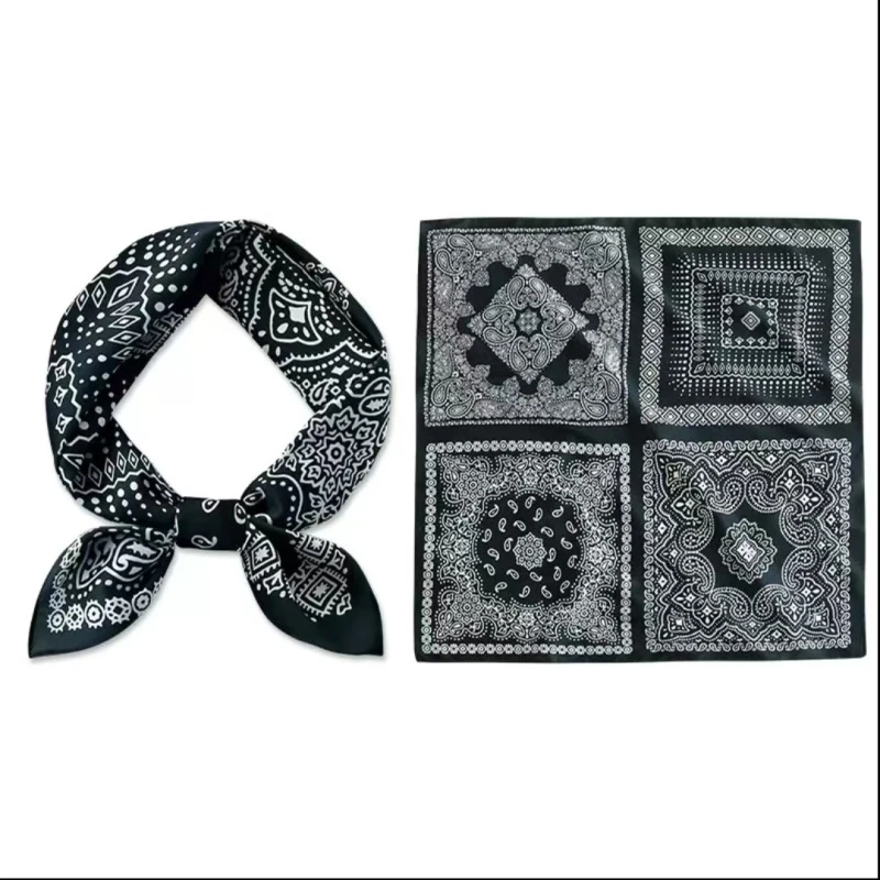 G16【黑色腰花】90*90网红腰果花大方巾丝巾女春秋时尚百搭衬衫