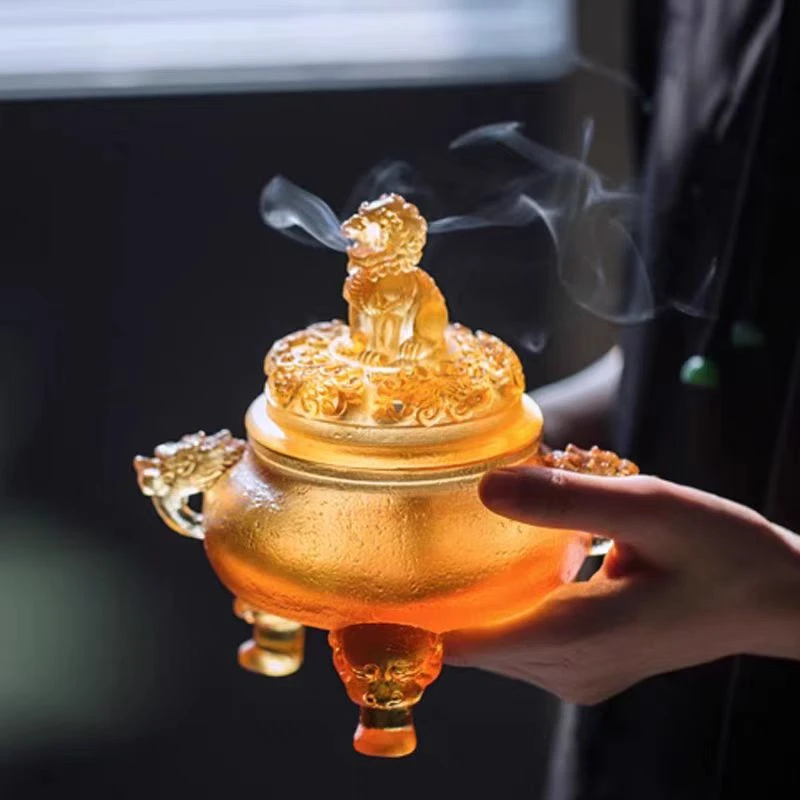 【宝凝炉】狻猊香炉 心缘堂琉璃香器 纂香家用室内沉檀香熏家居摆件