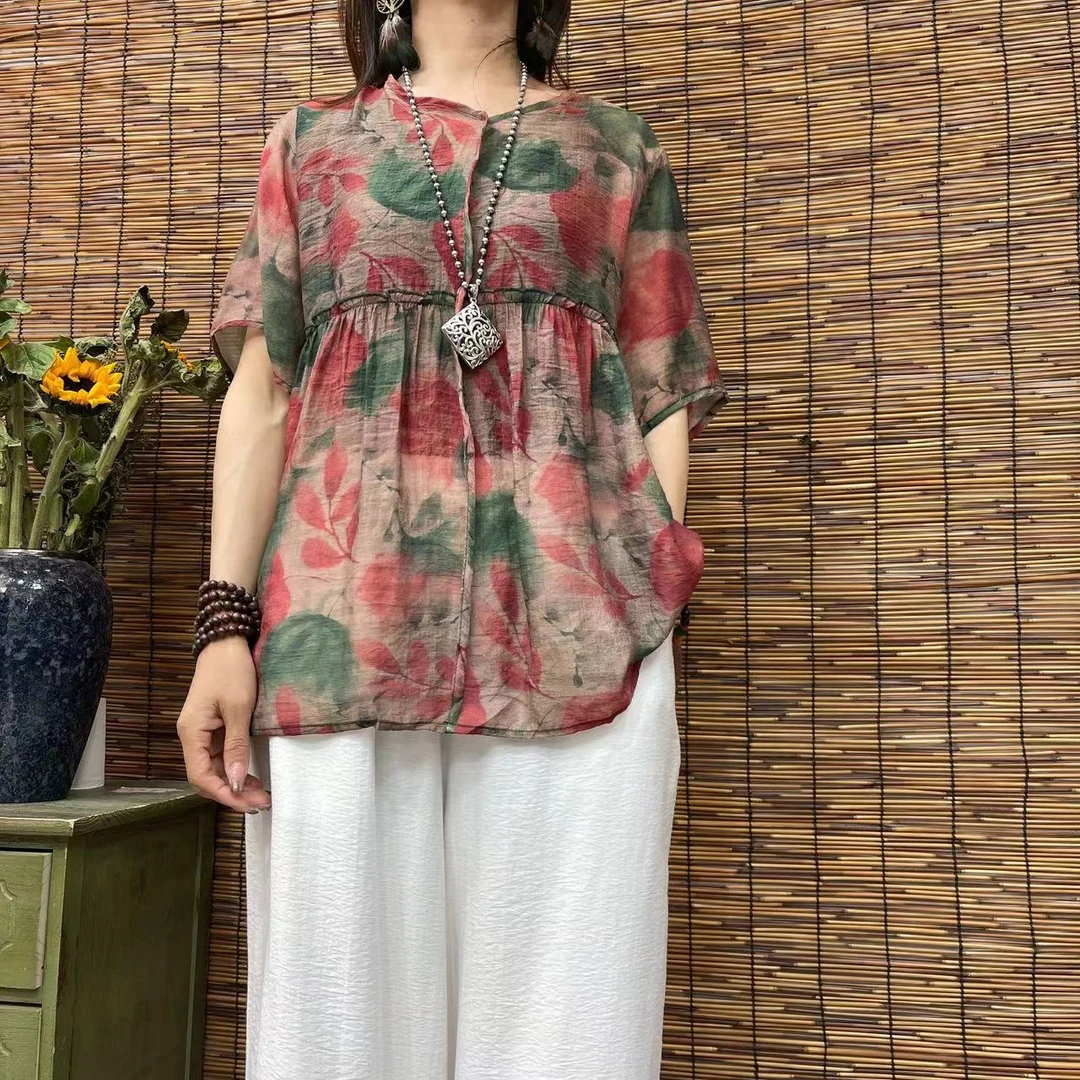 QZ457春夏新款宽松显瘦优雅气质T恤小衫