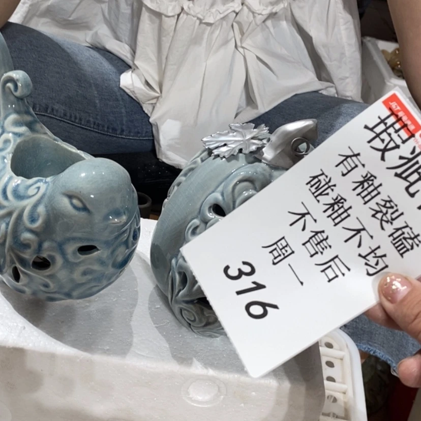 【闪购商品】摆件蝴****海陶瓷摆件瑕疵特卖