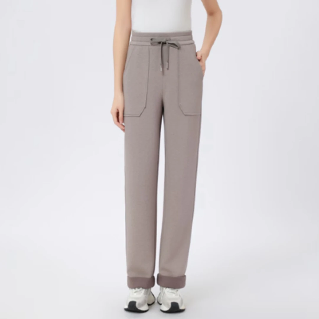 阿玛施【官方正品】新款巴恩风百搭松紧腰时尚垂感舒适休闲裤510015