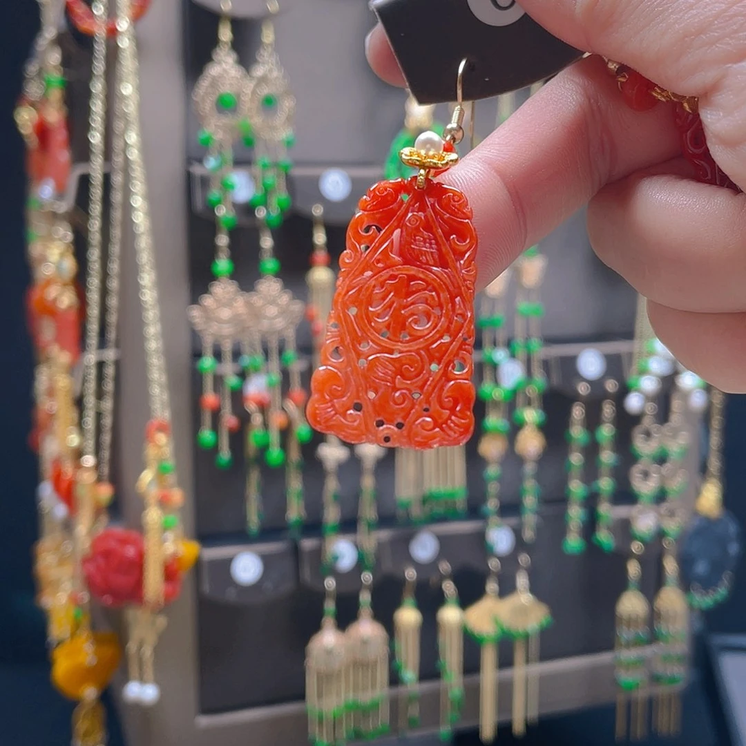 翡翠耳饰合金༄****翡翠饰品