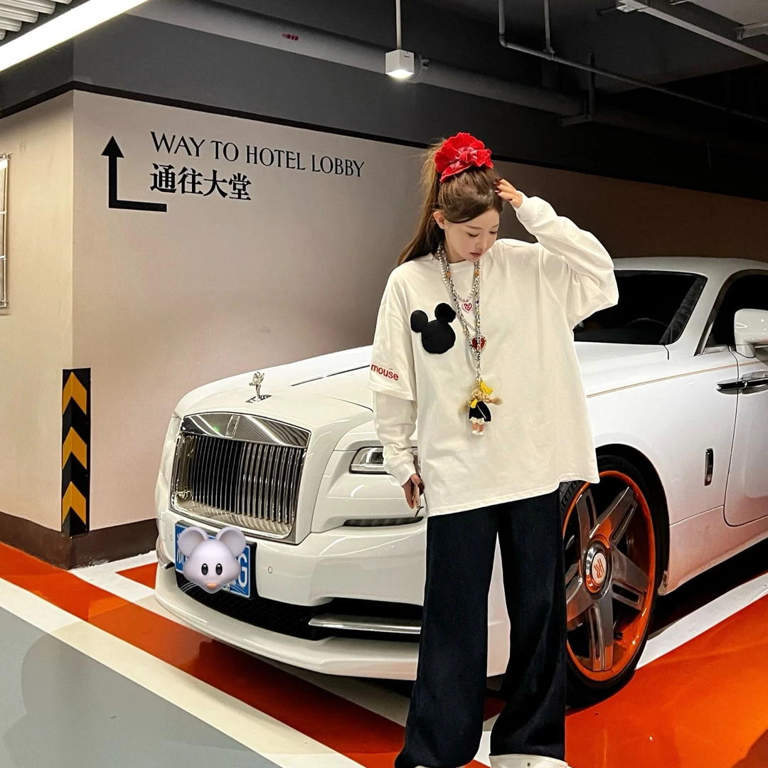 【艺艺推荐 】秋季新款设计款假两件可爱显瘦卫衣 S388