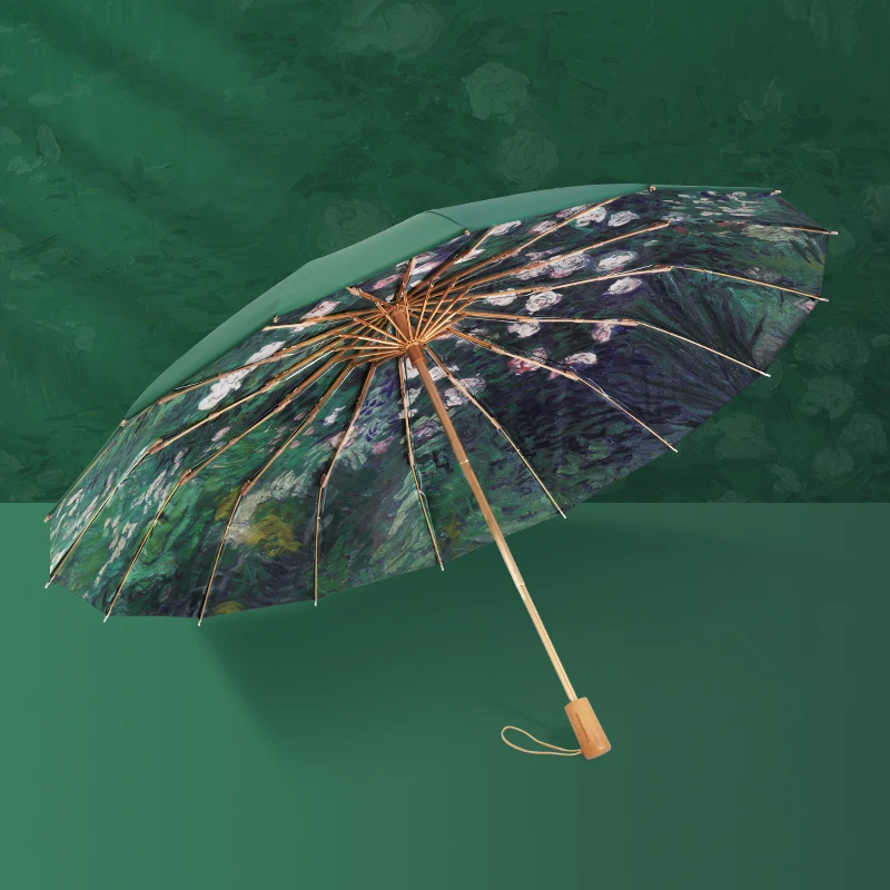 VONLILIENFELD梵高油画伞16骨折叠伞太阳伞防晒防紫外线大伞双层