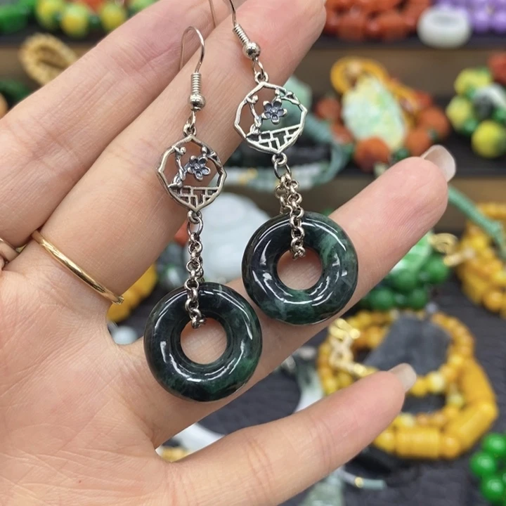 翡翠未镶嵌耳饰耳坠7