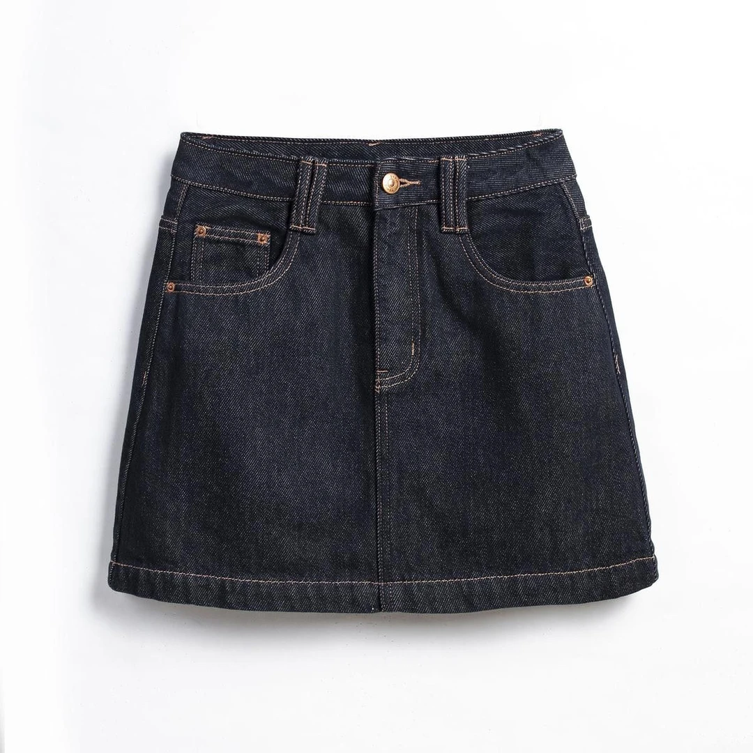 丹宁蓝牛仔半身裙女2025春夏新款高腰显瘦防走光辣妹a字包臀短裙