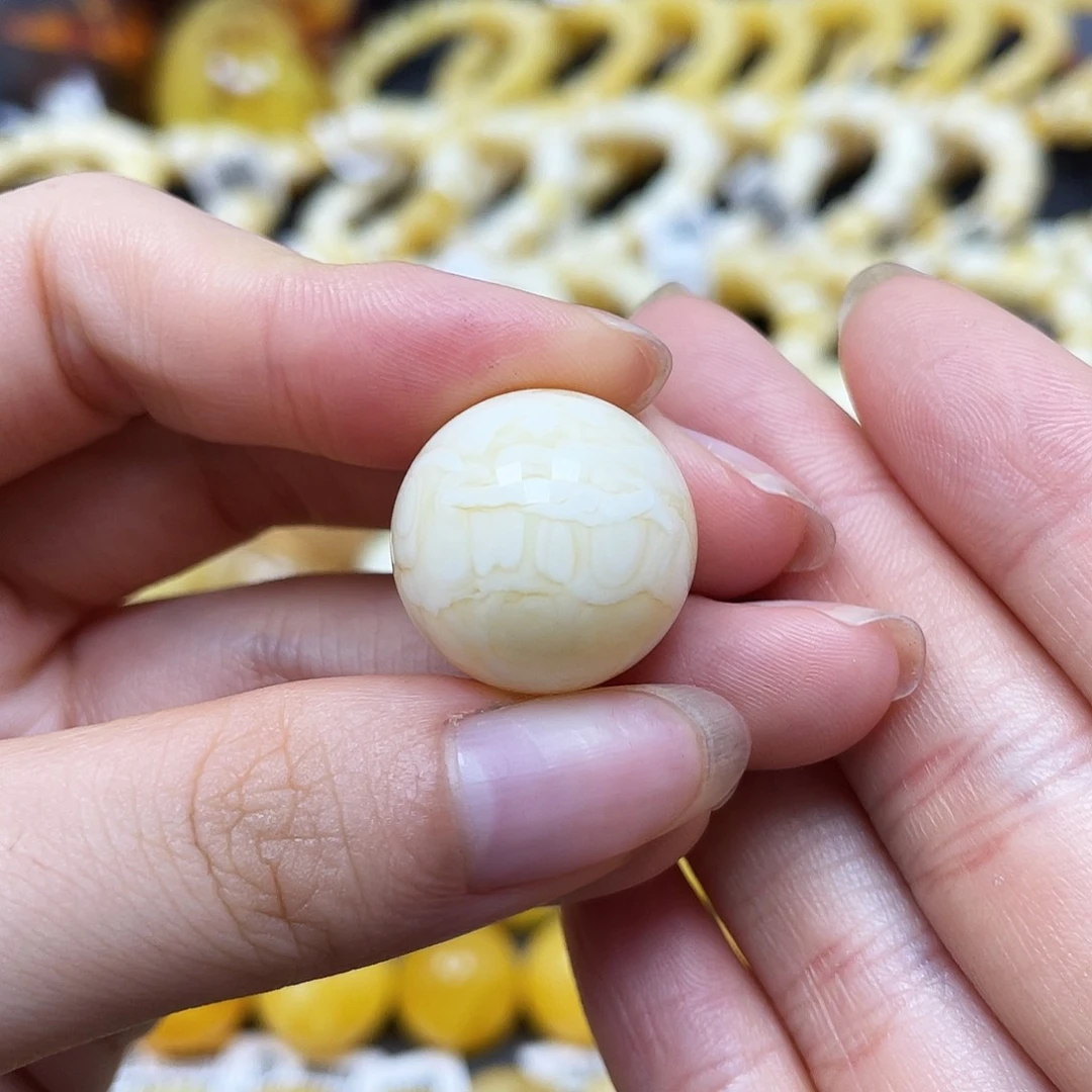 未镶嵌蜜蜡裸石圆珠19.2mm