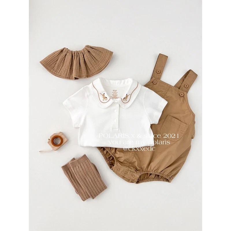 北欧小木马 | 短袖版 | 有机棉 | A类纯棉无骨短袖翻男宝包屁衣