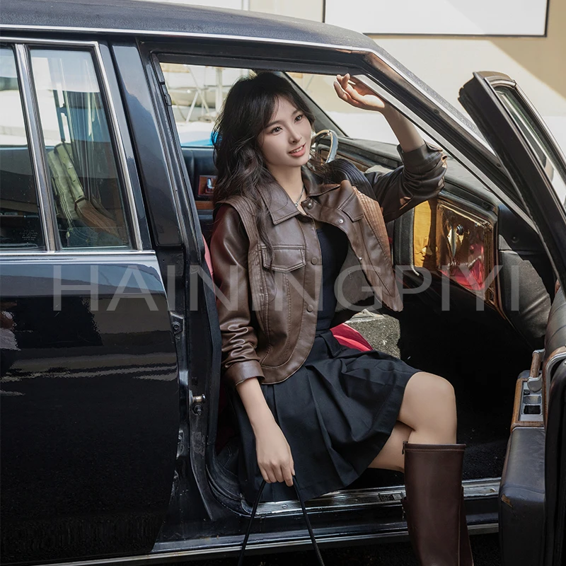 【换季清仓】【免费试穿】2025年冬季真皮皮衣短款加绒加厚外套